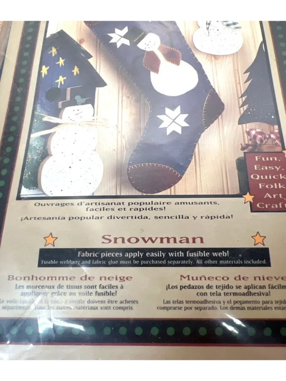 Hodge Podge Snowman Stocking Craft Kit Felt Floss Patterns & Needle